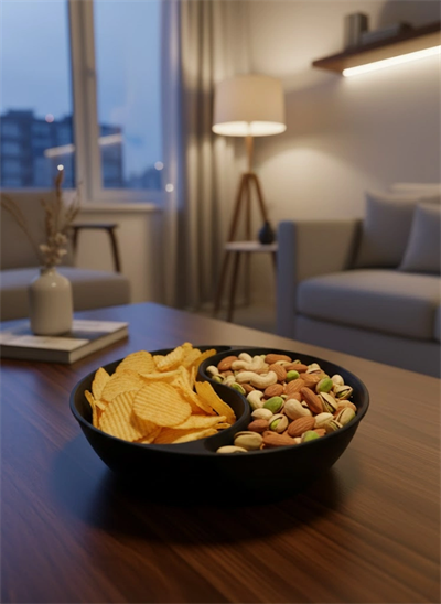 Dekoratif Siyah Çerezlik Kase 4’lü Set 3x12 cm