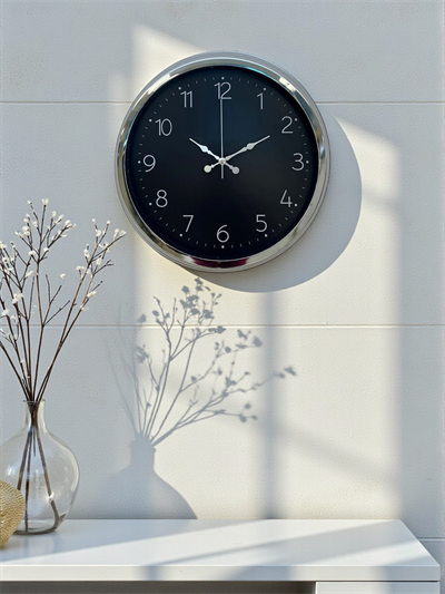 Dekoratif Ve Şık 40 Cm Krom Metal Duvar Saati