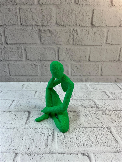 Dekoratif Yeşil İnsan Figürü Modern Masa ve Raf Süsü