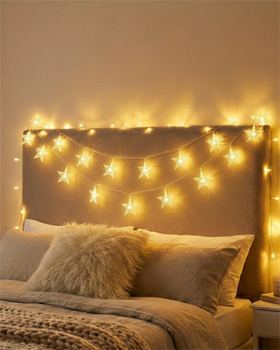 Dekoratif Yıldız LED Aydınlatma 5 Metre Sabit Işık İç Mekan Kullanım