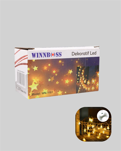 Dekoratif Yıldız Led Aydınlatma 20 Ledli 5 Metre Günışığı Yeni Nesil