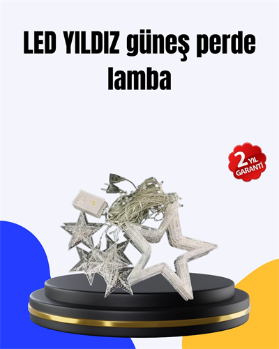 Dekoratif Yıldız Peri Led Perde 3x3 Metre Ortam Işığı