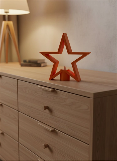 Dekoratif Yıldız Şeklinde Turuncu Mumluk Ev Aksesuarı