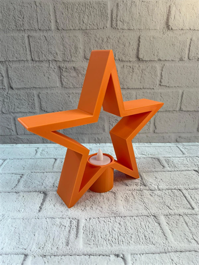 Dekoratif Yıldız Şeklinde Turuncu Mumluk Ev Aksesuarı