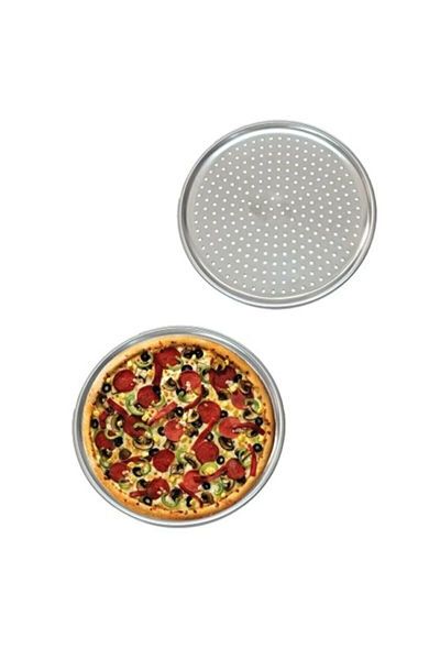 Delikli Çelik Pizza Ve Lahmacun Tepsisi Orta Boy -32  Cm