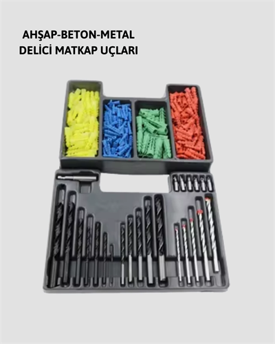 Delme Uç Seti 24 Parça Kutulu Matkap Ucu Ahşap Metal Beton İçin