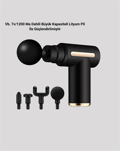 Derin Doku Masaj Tabancası 4 Başlık 6 Kademeli Sessiz Güç Şarjlı Kas Gevşetici