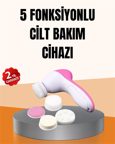 Derin Temizleme ve Masaj İçin 5 Başlıklı Yüz Cilt Bakım Aleti