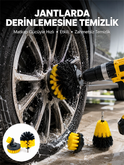 Derinlemesine Temizlik İçin Dayanıklı Kıllı Matkap Fırçası Başlığı