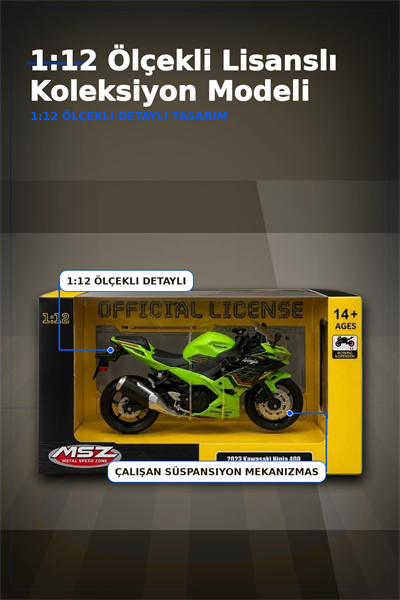 Detaylı 1/12 2023 Kawasaki Ninja 400 Motosiklet - Koleksiyonluk Tekli Paket BX-313415