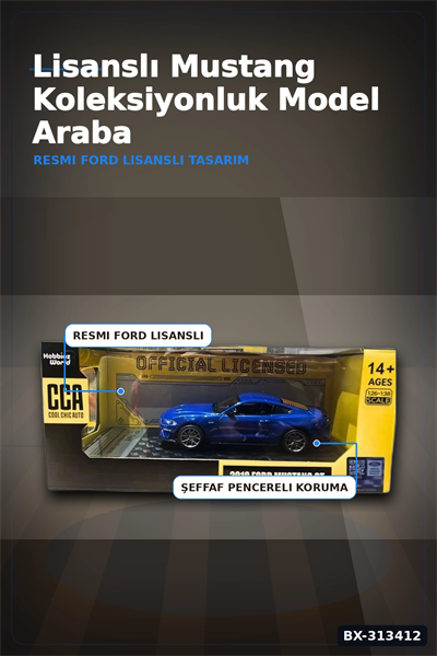Detayli 1/32 Olcek 2018 Ford Mustang GT Kirmizi Kasik Model Araba Vitrin Icin 1 Adet BX-313412