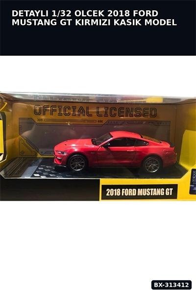 Detayli 1/32 Olcek 2018 Ford Mustang GT Kirmizi Kasik Model Araba Vitrin Icin 1 Adet BX-313412