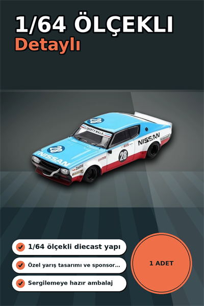 Detaylı 1/64 Diecast Nissan Skyline Kenmeri Liberty Walk Yarış Arabası Modeli BX-313382