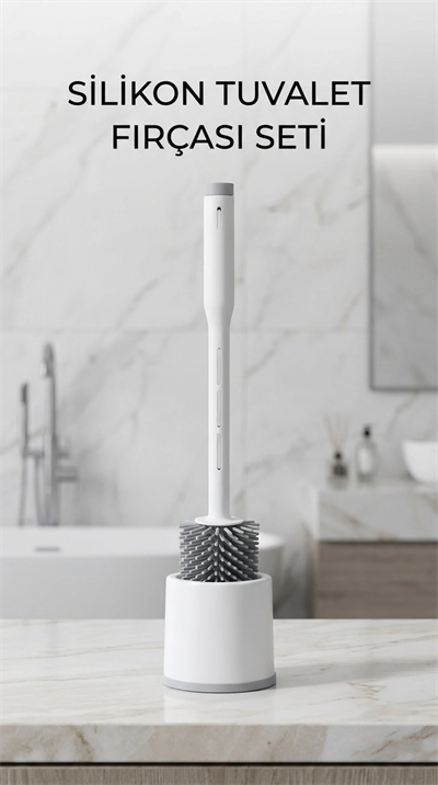 Deterjan Hazneli Ergonomik Silikon Tuvalet Fırçası