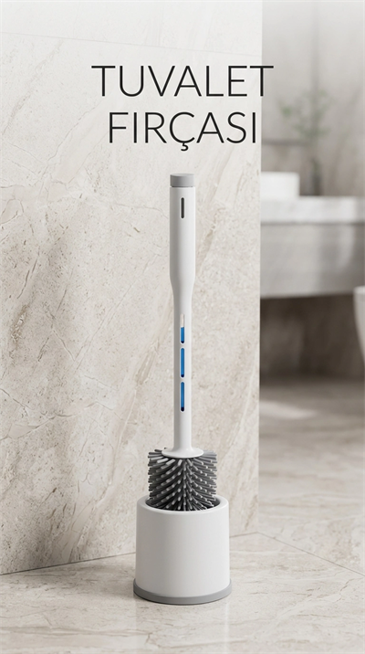 Deterjan Hazneli Esnek Silikon Başlıklı Tuvalet Fırçası
