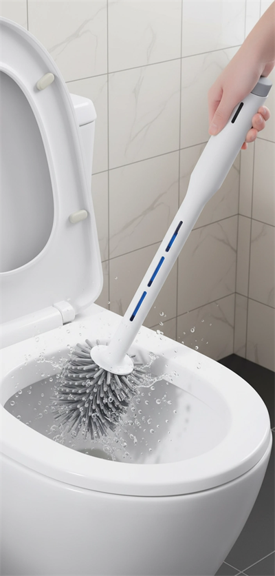 Deterjan Hazneli Silikon Tuvalet Fırçası Temizlik Seti