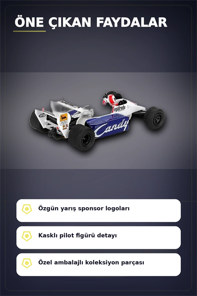 Diecast 1/64 Formula 1 Aracı Toleman TG184 Johnny Cecotto Monako 1984 Yarış Modeli Tekli BX-313384