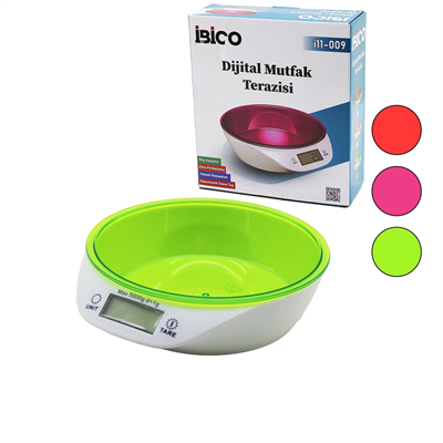 Dijital - Pilli Mutfak Terazi Tartı Kaseli - 5kg/1gr Bx40