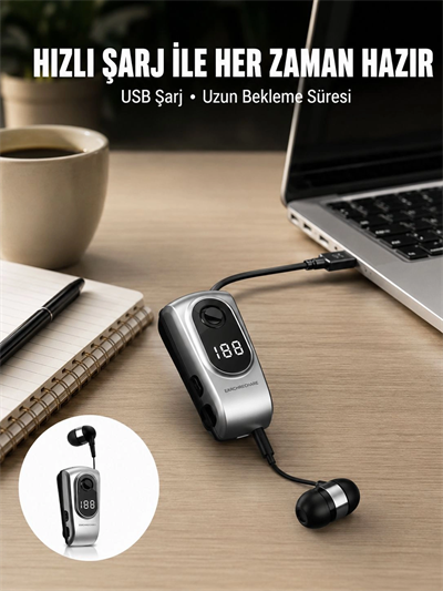 Dijital Ekranlı Bluetooth Kulaklık – Titreşimli Bildirim, 25 Saat Kullanım Yeni Nesil