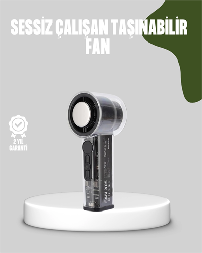 Dijital Ekranlı Şarjlı Mini Fan 100 Kademeli Hız Ayarı