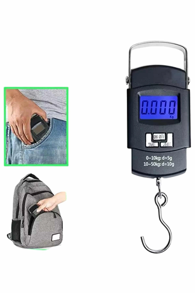 Dijital El Kantarı 50 Kg Hassas LCD Ekranlı Bagaj Tartısı