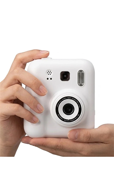 Dijital Fotoğraf Çıkaran Video Kaydedici Taşınabilir Anında Baskı Çıkaran Çocuk Kamerası Beyaz