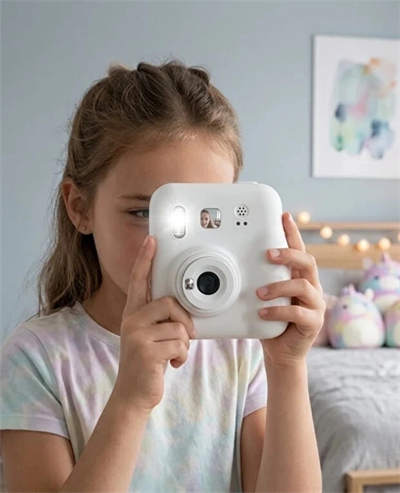 Dijital Fotoğraf Çıkaran Video Kaydedici Taşınabilir Anında Baskı Çıkaran Çocuk Kamerası Beyaz