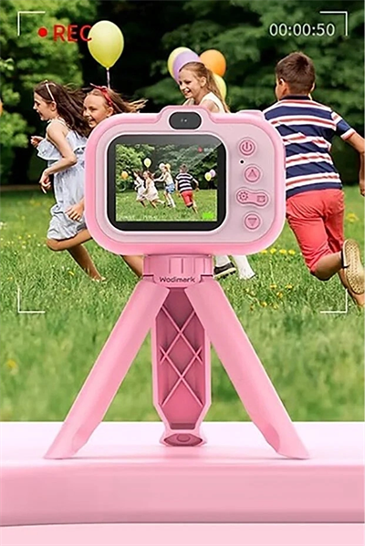 Dijital Fotoğraf Makinesi Çocuk Mini 1080p Hd Kamera Selfie Tripotlu Ön Arka Kamera