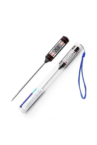 Dijital Gida Termometresi - Yogurt Süt Su Mama Et ve Yiyecek Sicaklik Yemek Isi Ölçer Paslanmaz