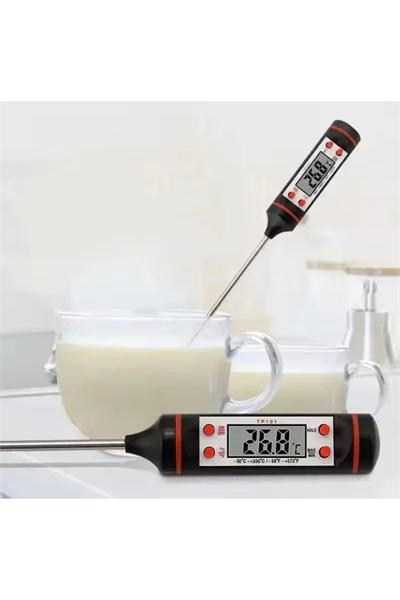 Dijital Gida Termometresi - Yogurt Süt Su Mama Et ve Yiyecek Sicaklik Yemek Isi Ölçer Paslanmaz