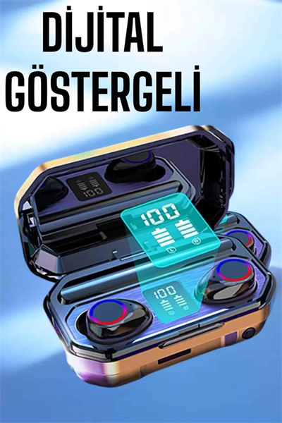 Dijital Göstergeli Bluetooth Bağlantılı Kulaklık Dokunmatik Kontrol