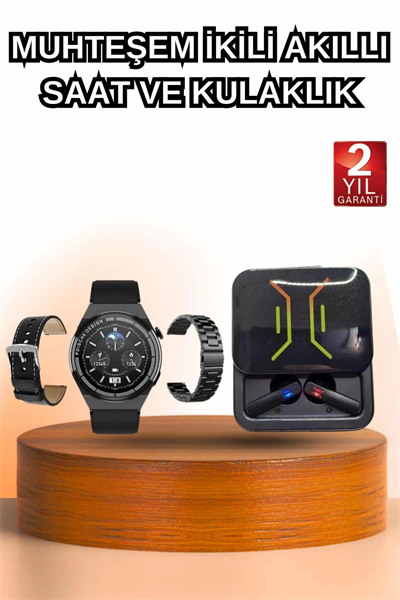 Dijital Göstergeli Bluetooth Kulaklık ve Bildirim Görebilen Akıllı Saat Alarm ve Titreşim