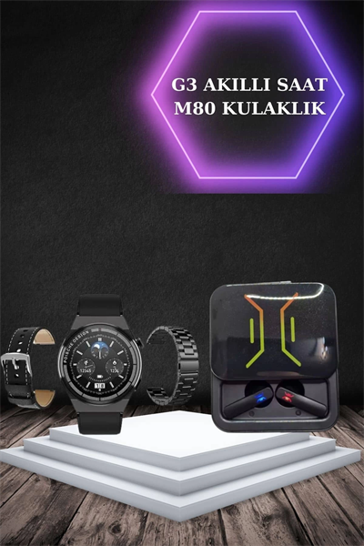 Dijital Göstergeli Bluetooth Kulaklık ve Bildirim Görebilen Akıllı Saat Alarm ve Titreşim
