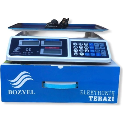 Dijital Göstergeli Elektronik Bakkal Kasap Manav Terazisi 40 Kg Bx40