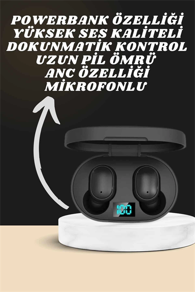 Dijital Göstergeli Kulaklık ve 7 Kordonlu Akıllı Saat Android ve İOS Uyumlu Uyku Takibi Sesli Görüşme