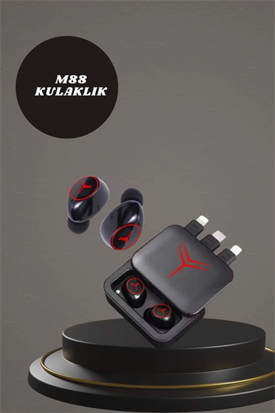 Dijital Göstergeli Powerbank Kablosuz Kulaklık ve 7 Kordonlu Yeni Nesil Akıllı Saat Dokunmatik Kontrol