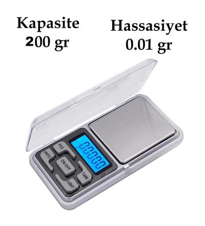 Dijital Hassas Elektronik Kuyumcu Cep Terazisi Tartı 200 gr / 0.01 gr (3936)