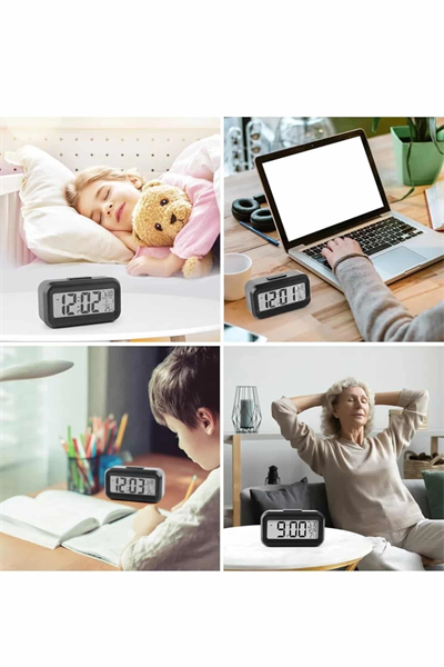 Dijital Işıklı Alarmlı Çalışma Masası Ekran Pilli Çalar Saat