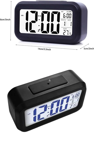 Dijital Işıklı Alarmlı Çalışma Masası Ekran Pilli Çalar Saat