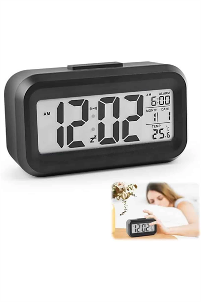 Dijital Işıklı Alarmlı Çalışma Masası Ekran Pilli Çalar Saat