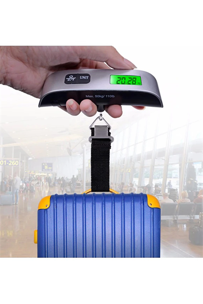 Dijital Işıklı Elektronik Askılı El Bagaj Tartısı Bavul Kantarı Seyahat Çantası 50kg