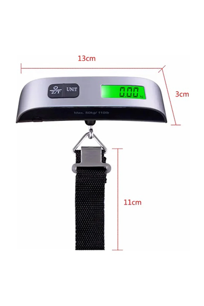 Dijital Işıklı Elektronik Askılı El Bagaj Tartısı Bavul Kantarı Seyahat Çantası 50kg
