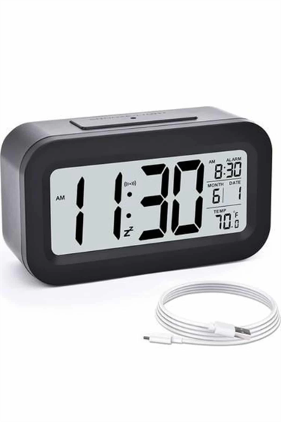 Dijital Masa Saati Takvim Çalar Saat Alarmlı Işıklı Led Ekran Pilli