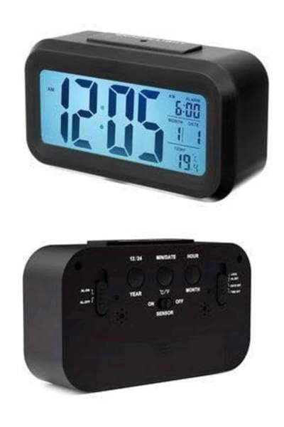 Dijital Masa Saati Takvim Çalar Saat Alarmlı Işıklı Led Ekran Pilli