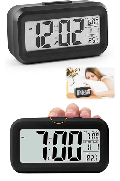 Dijital Masa Saati Termometre Takvim Led Ekran Pilli Ev Ofis Masası