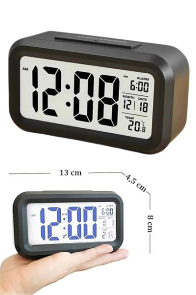 Dijital Masa Saati Termometre Takvim Led Ekran Pilli Ev Ofis Masası