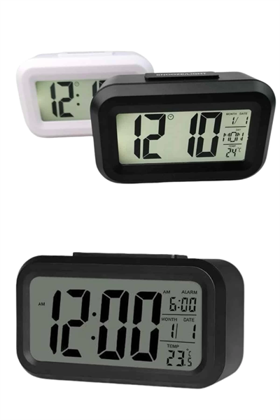 Dijital Masa Saati Termometreli Takvim Çalar Saat Led Ekran Pilli