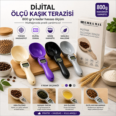 Dijital Ölçü Kaşığı - Terazili - 800 gr Ölçme Kapasitesi
