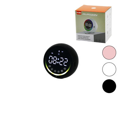 Dijital Saat - Bluetooth Wireless Mini Hoparlör Speaker Usb Şarjlı - Işıklı 5w Pl-4652 Bx40