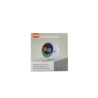 Dijital Saat - Bluetooth Wireless Mini Hoparlör Speaker Usb Şarjlı - Işıklı 5w Pl-4652 Bx40
